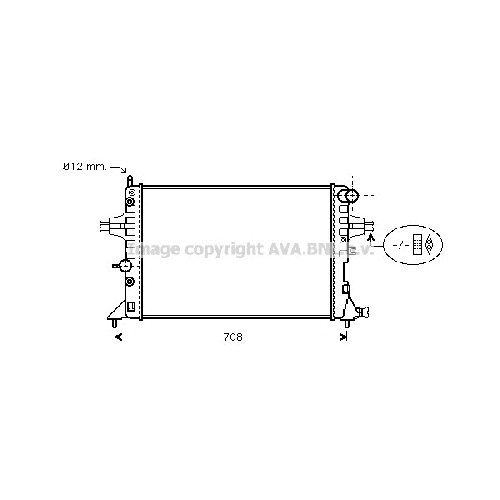 Радиатор охл. ДВС OPEL ASTRA (1.4-1.8 16V 98-) P600*375*24 (A.KL+/-)