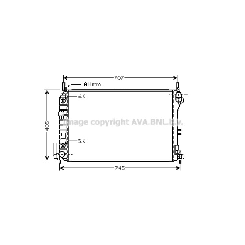 Радиатор охл. ДВС OPEL SIGNUM (2.2-3.2i/2.2TDi 02-) P650*415*34 (A.KL+/-)