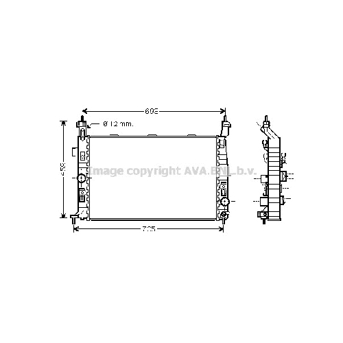 Радиатор охл. ДВС OPEL MERIVA (1.7DTi 08/03-) P600*370*27 (M.KL+/-)
