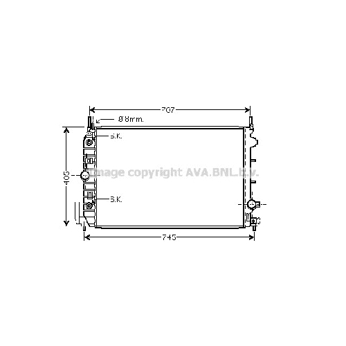 Радиатор охл. ДВС OPEL SIGNUM (1,9 CDTi 04/04-) P650*415*34 (A.KL+)