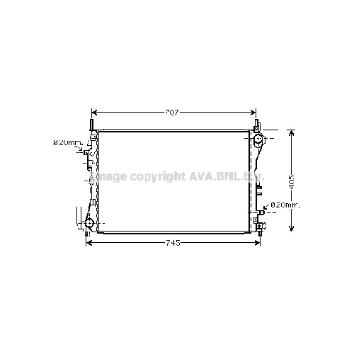 Радиатор охл. ДВС OPEL SIGNUM (3.0CDTi 04/02-) P650*415*34 (M/A.KL+/-)