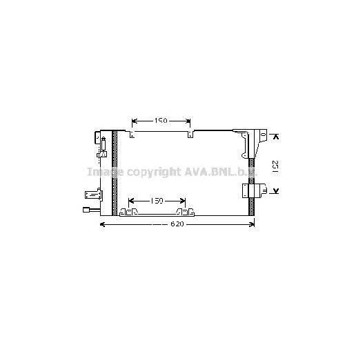 Радиатор кондиционера OPEL ASTRA (1.2-2.0i -16V/ALL 98-02) P530*382*16