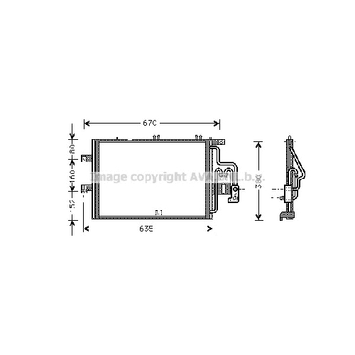 Радиатор кондиционера OPEL CORSA (1.7Di-8V 09/00-) P540*380*16 (M/A)
