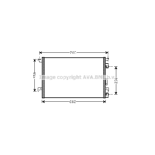 Радиатор кондиционера OPEL SIGNUM ( Benzin 03-) P625*415*22 (M/A)