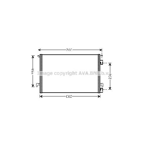 Радиатор кондиционера OPEL SIGNUM ( 2,0DTi 03-) P625*415*22 (M/A)
