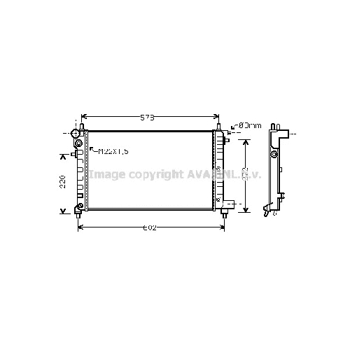 Радиатор охл. ДВС PEUGEOT 106 (1.5D 95-) P530*297*32 (M.KL+/-)