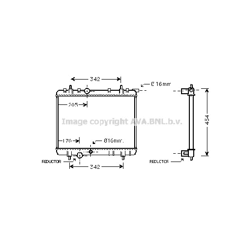 Радиатор охл. ДВС CITROEN C4 (1,6-2.0 02-) P560*378*28 (A.KL+/-)
