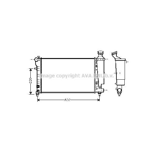 Радиатор охл. ДВС PEUGEOT 106 (1.1 09/00-) P530*322*24 (M.KL-)