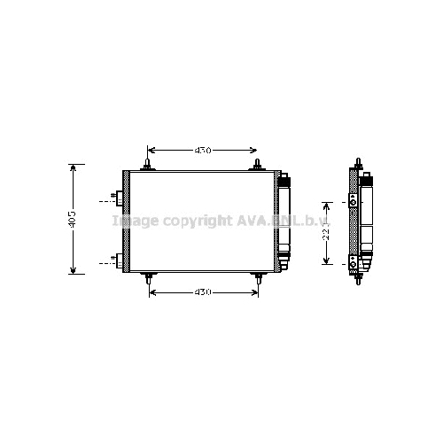 Радиатор кондиционера PEUGEOT 307 (Benz. 00-,Hdi 02-) P510*368*16 (M/A)