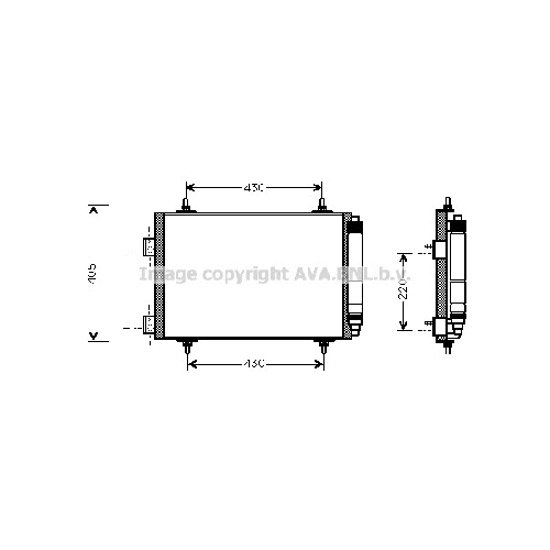 Радиатор кондиционера PEUGEOT 307 (Hdi 00-) P510*368*16 (M/A)