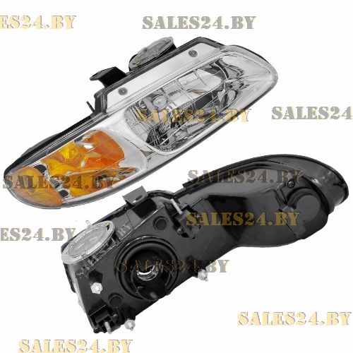 Фара передняя правая USA мех корректор, с патронами ламп (HB5+PY27/7W) CHRYSLER VOYAGER 1995-1999 / DODGE CARAVAN 1995-1999 | POLCAR / Польша