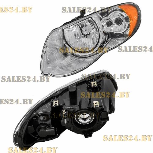 Фара передняя левая механич. регулир. USA (H13+P27/7W) CHRYSLER VOYAGER / TOWN&COUNTRY 2005-2008 | POLCAR / Польша