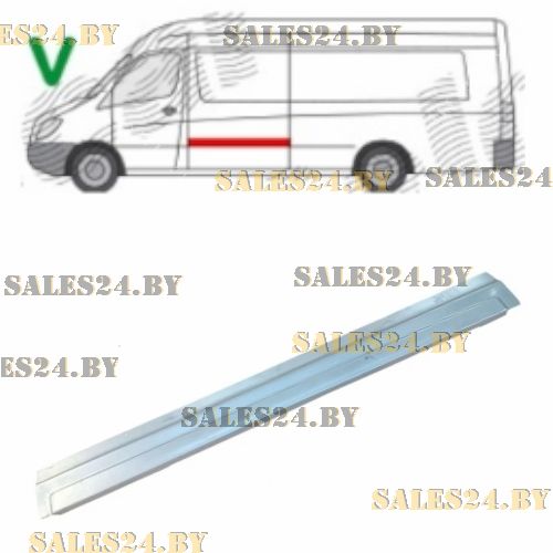 Обшивка боковины сегмент перегиба верхняя часть (выс. 140 мм) MERCEDES SPRINTER / VW CRAFTER 2006-2016 [ср./дл./ экстр. дл. база] | POLCAR / Польша