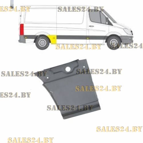 Передняя часть задней правой арки [Средняя база] MERCEDES SPRINTER 906 / VW CRAFTER 30-50 2006-2018 | POLCAR / Польша