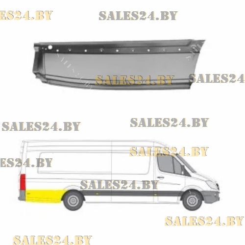 Задняя часть правой арки заднео крыла нижняя MERCEDES SPRINTER 2006-2018 / VW CRAFTER 2006-2016 [экстра лонг] | POLCAR / Польша