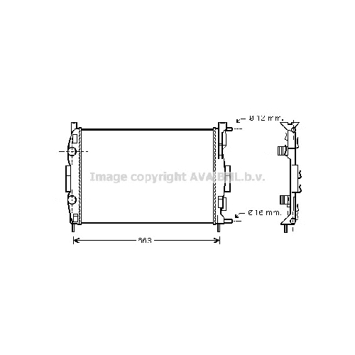 Радиатор охл. ДВС RENAULT MEGANE SCENIC ( ALL 09/02-) P590*456*34 (M.KL+/-)