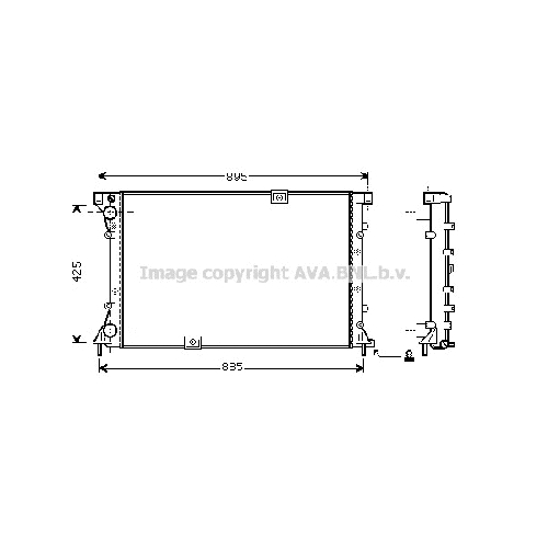 Радиатор охл. ДВС RENAULT TRAFIC (2.5DTi 03/03-) P780*470*23 (M.KL-)