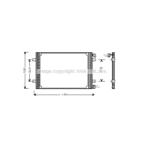 Радиатор кондиционера RENAULT ESPACE (2.0 16V 10/97-10/02) P660*384*18 (M/A)
