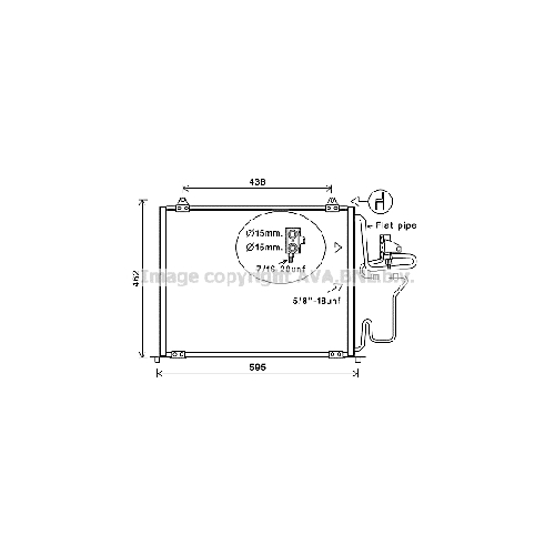 Радиатор кондиционера RENAULT SAFRANE (2.1TD,2.5TD 05/92-04/94) P518*440*23 (M/A)