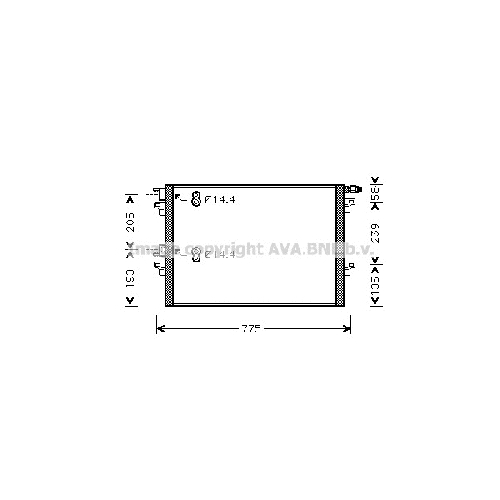Радиатор кондиционера RENAULT ESPACE (ALL 11/02-03/04) P660*433*16 (M/A)