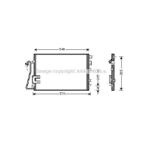 Радиатор кондиционера RENAULT KANGOO (1.4-1.6i, 1.5DCi 03/03-06/08) P510*380*16 (M/A)