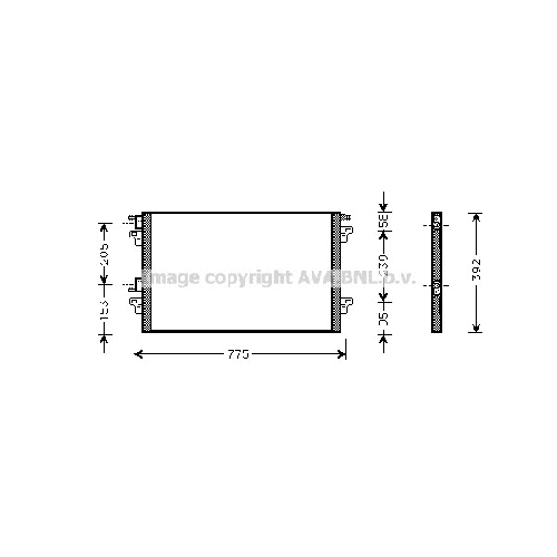 Радиатор кондиционера RENAULT LAGUNA (ALL 03/04-) P660*392*16 (M/A)