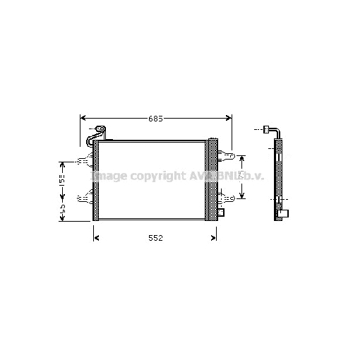 Радиатор кондиционера SKODA FABIA ( All 09/99-) P470*362*16