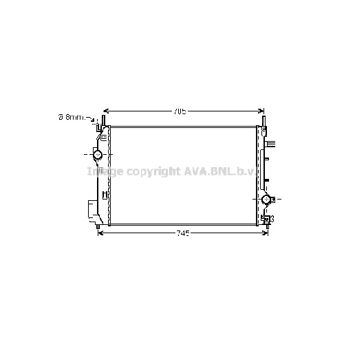Радиатор охл. ДВС SAAB 9-3 ( 1.9TTiD 02/08-) P650*420*27 (M.KL+/-)