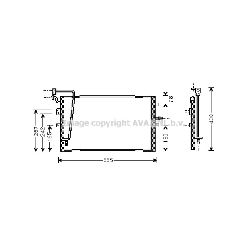Радиатор кондиционера SAAB 9-5 ( ALL 06/97-08/01) P600*358*20 (M/A)