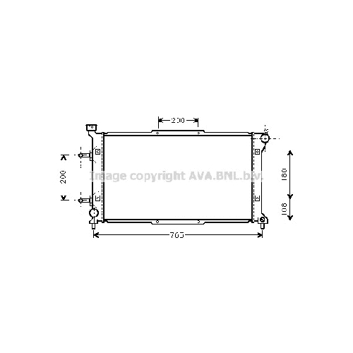 Радиатор охл. ДВС SUBARU LEGACY (1.8-2.2 89-98 ) P670*358*16 (A.KL+/-)