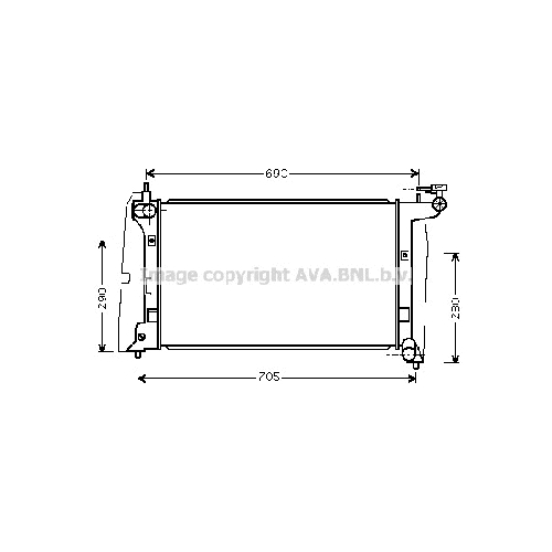 Радиатор охл. ДВС TOYOTA COROLLA (1.4-1.8 16V VVTI 02/00-) P600*350*16 (M.KL+/-)