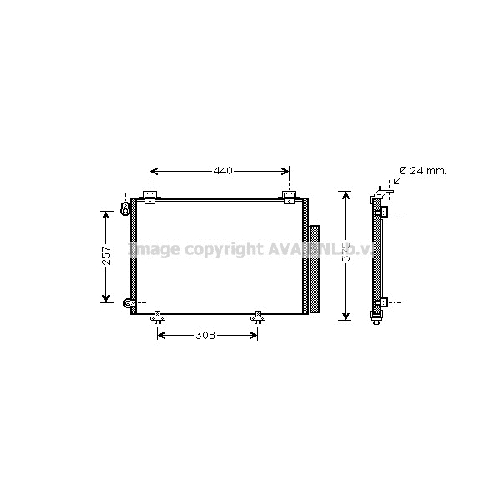 Радиатор кондиционера TOYOTA YARIS ( All 03/99-) P495*308*17 (M)