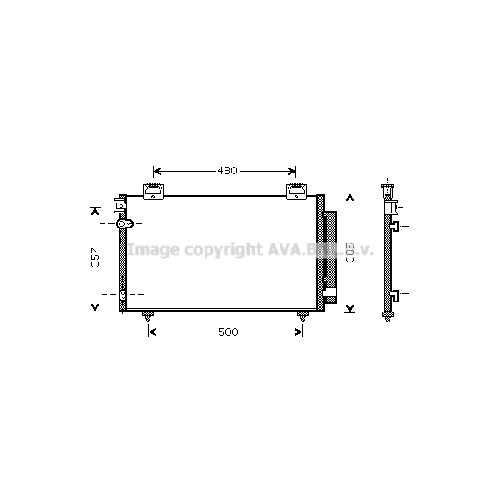 Радиатор кондиционера TOYOTA AVENSIS (1.6-1.8, 2.0D 03/03-10/08) P620*370*16 (M/A)