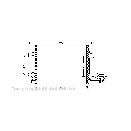 Радиатор кондиционера WV CADDY ( ALL 02/03-) P550*443*16 (M/A)